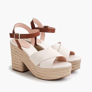J.Crew Two Tone Platform Espadrille Heel Sandals